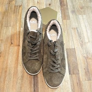 Michael Kors Suede & Faux Fur Trimmed Sneakers.